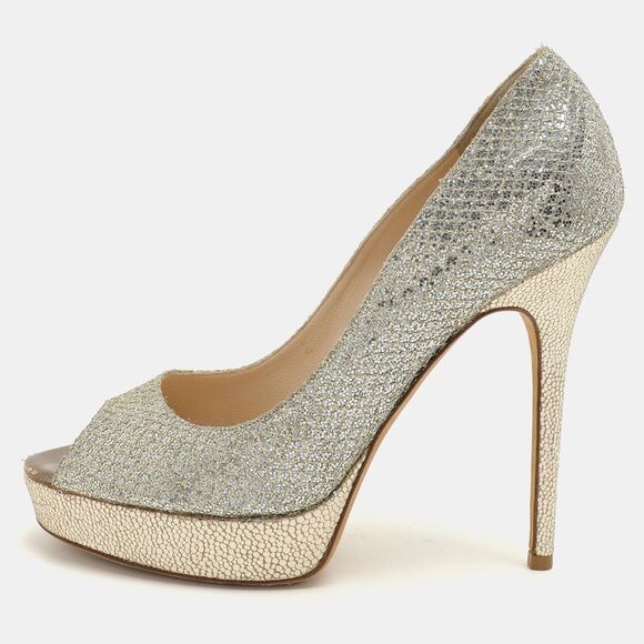 Jimmy Choo Gold Glitter Luna Platform Pumps Size 38.5,New Products : American Fashion Style Bags On Sale
